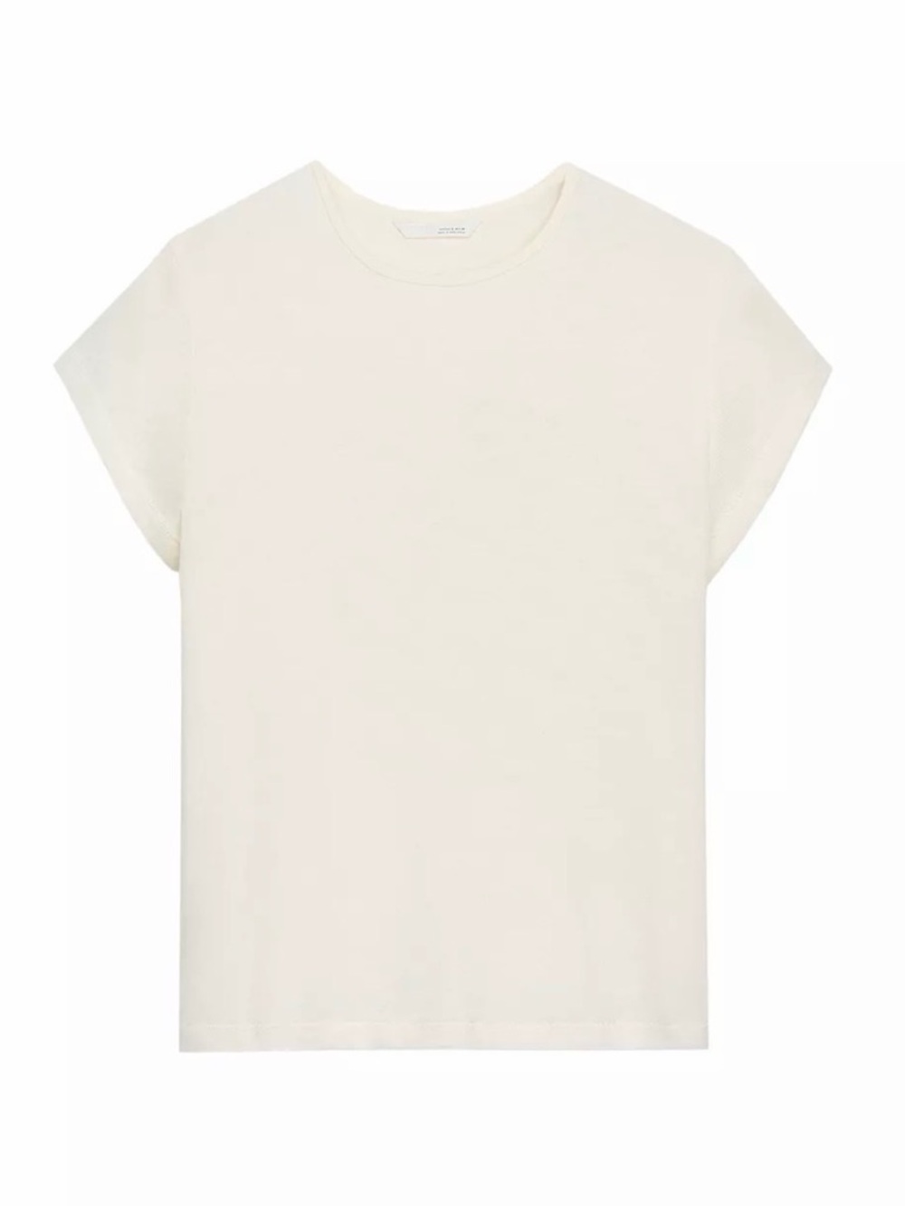 NWT Zara Short Sleeve Textured T-Shirt Ecru XL - Picture 2 of 6